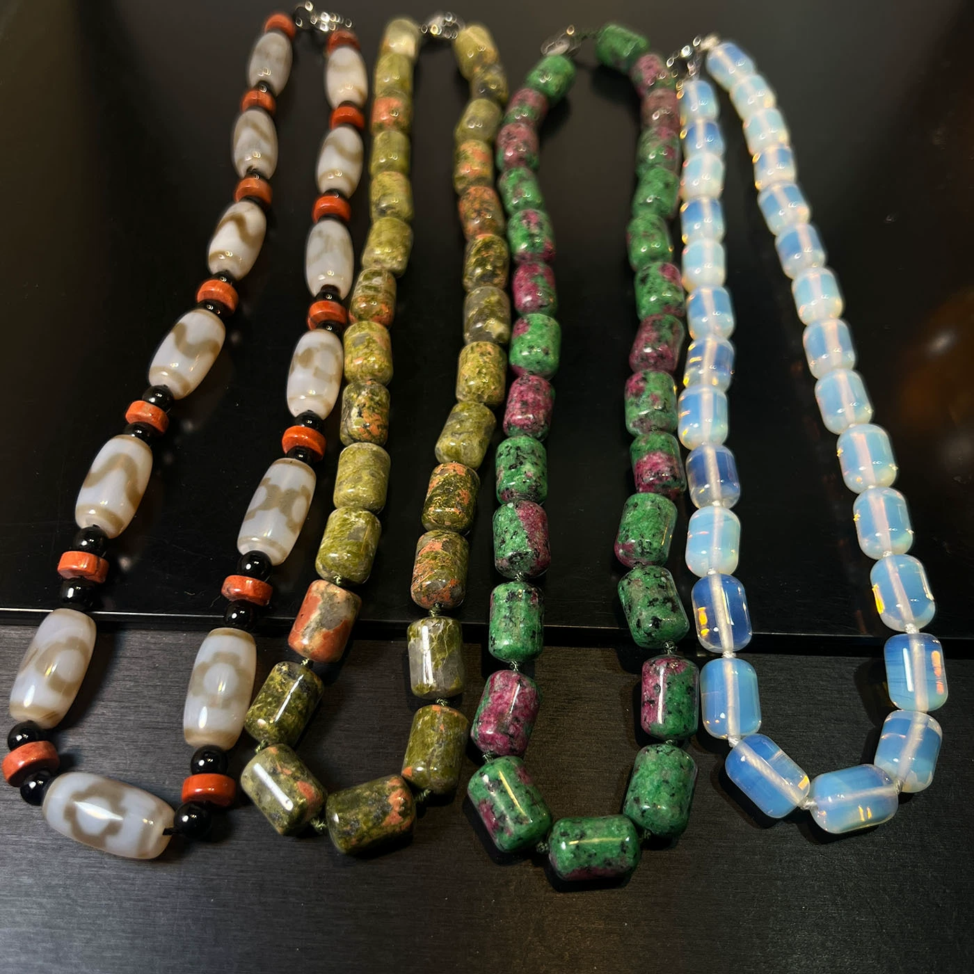 Natural Stone Layered Necklace Collection