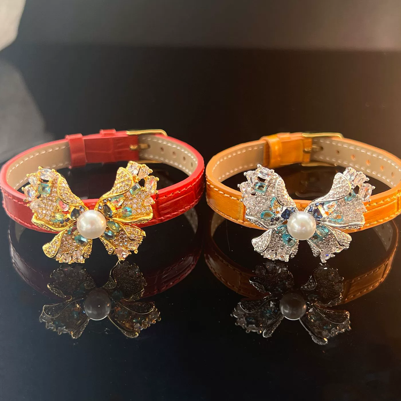 Butterfly Pearl Leather Bracelet