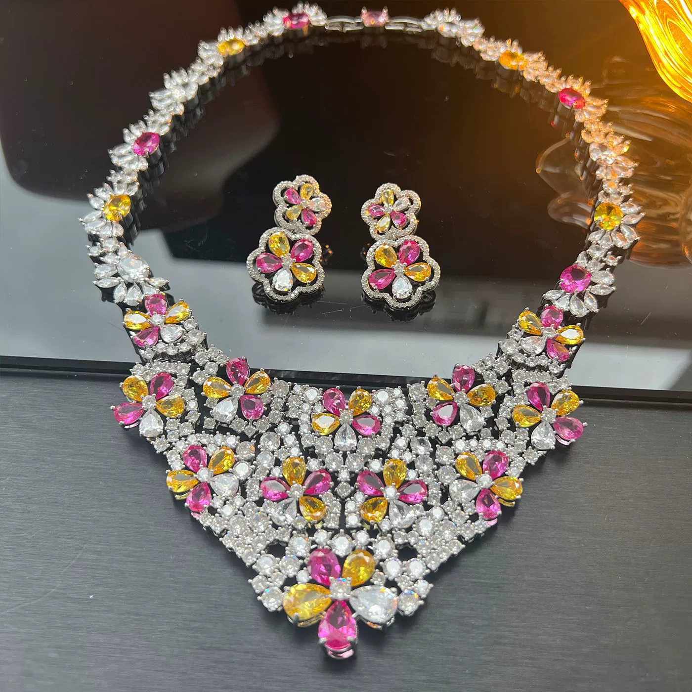 Gemstone Necklace & Earrings Set