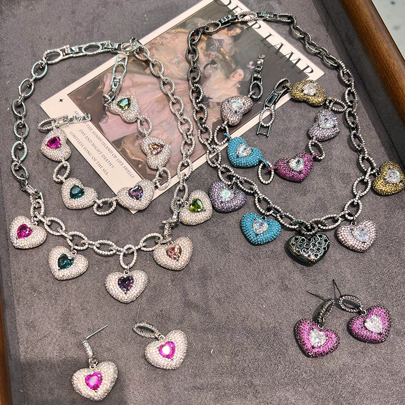 Heart Charm Crystal Jewelry Collection