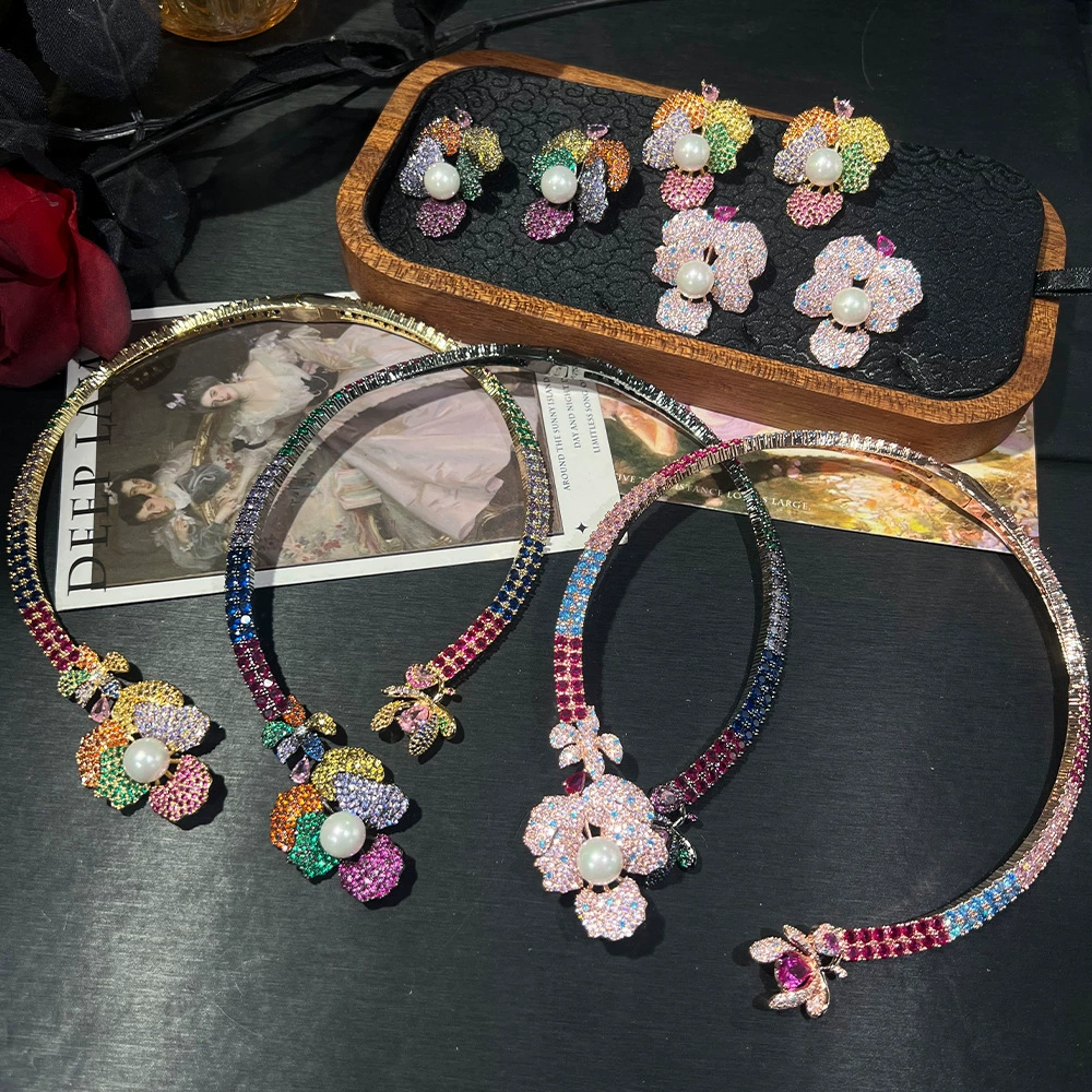 Floral Pearl Crystal Jewelry Collection